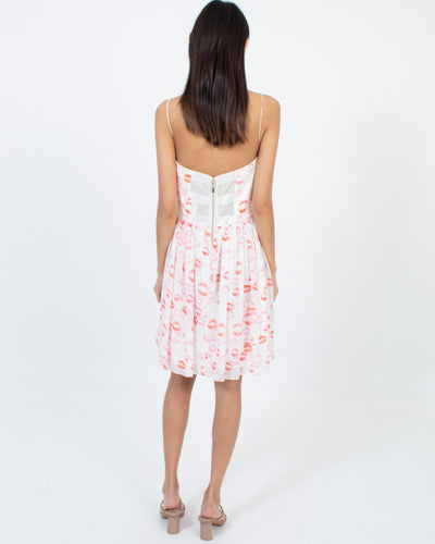 ERIN by Erin Fetherston Clothing XS | US 2 Lip Print Cocktail Dress