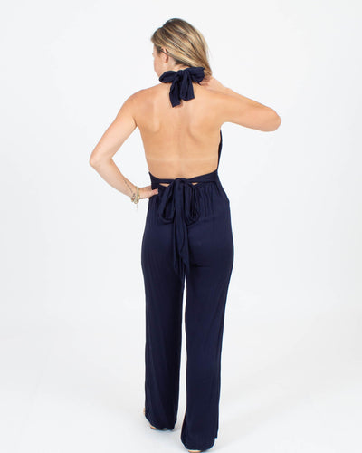 Faithful the Brand Clothing Small Navy Halter Jumpsuit