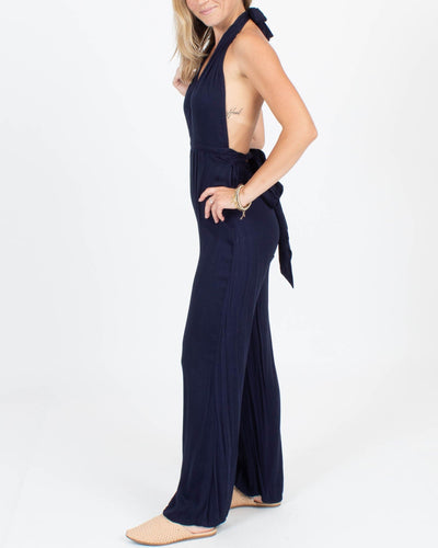 Faithful the Brand Clothing Small Navy Halter Jumpsuit