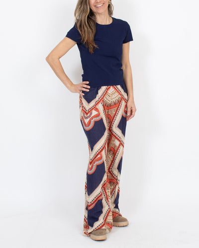 Farm Rio Clothing Small Linen Blend Patterned Pants