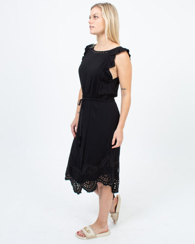 Flannel Clothing Medium Sleeveless Dress with Waist Tie