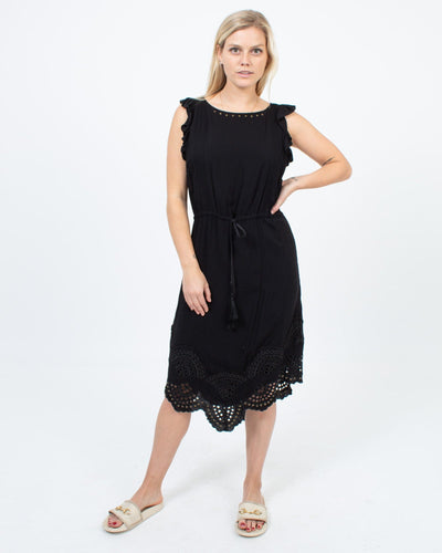 Flannel Clothing Medium Sleeveless Dress with Waist Tie