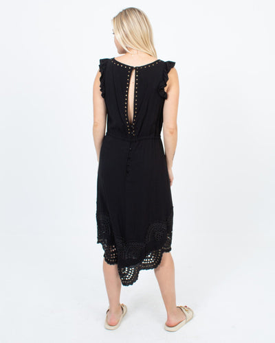 Flannel Clothing Medium Sleeveless Dress with Waist Tie