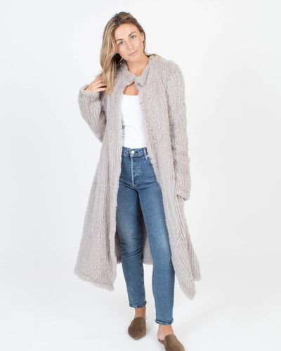 Flannel Clothing Small Long Fur Cardigan