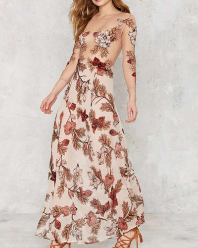 For Love & Lemons Clothing Small "Sierra" Silk Maxi Dress