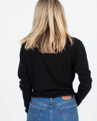 FRAME Clothing Small Long Sleeve Twist Front Tee