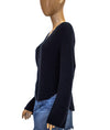 FRAME Clothing Small Navy Rib V-Neck Sweater