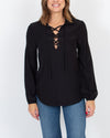 FRAME Clothing Small Silk Lace Up Blouse