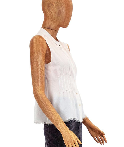 FRAME Clothing Small Sleeveless Sheer Button Down