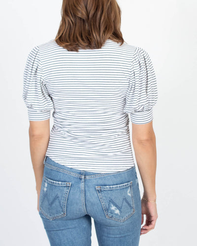 FRAME Clothing Small Striped Puff Sleeve Tee