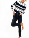 FRAME Clothing XS Striped Fitted Long Sleeve Top