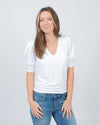 FRAME Clothing XS White V-Neck Blouse
