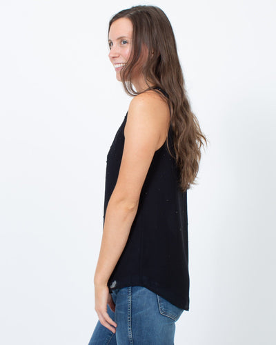 French Connection Clothing XS | US 2 Sheer Black Tank