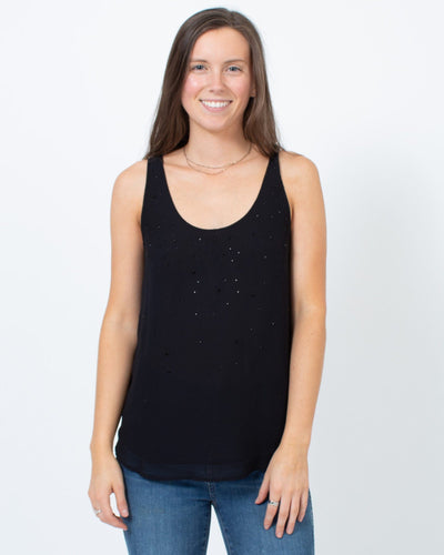 French Connection Clothing XS | US 2 Sheer Black Tank