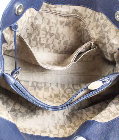 Furla Bags One Size Navy Grained Leather Purse