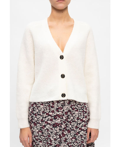 GANNI Clothing Small Ribbed V-Neck Cardigan