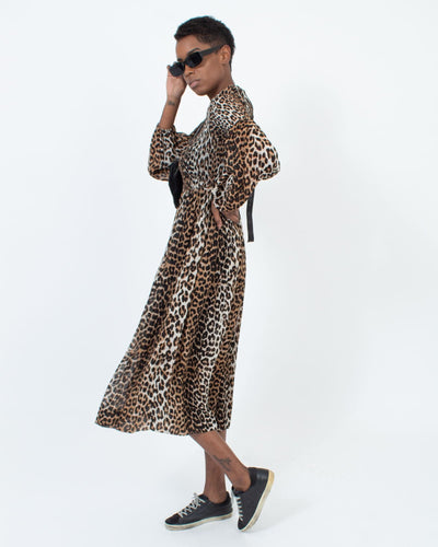 GANNI Clothing Small | US 4 I FR 36 Animal Print Midi Dress