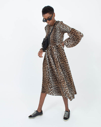 GANNI Clothing Small | US 4 I FR 36 Animal Print Midi Dress