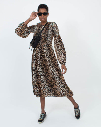 GANNI Clothing Small | US 4 I FR 36 Animal Print Midi Dress