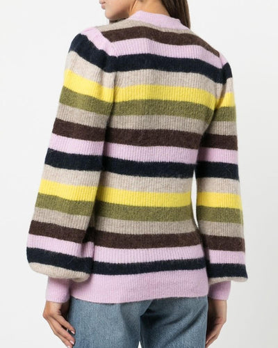 GANNI Clothing Small Wool Blend Striped Sweater