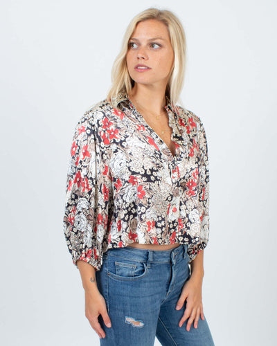 GANNI Clothing XS | US 2 l EU 34 "Cameron" Floral Cropped Blouse