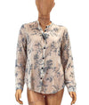 Giada Forte Clothing Large Sheer Floral Print Button Down Blouse