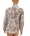Giada Forte Clothing Large Sheer Floral Print Button Down Blouse
