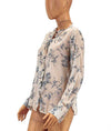 Giada Forte Clothing Large Sheer Floral Print Button Down Blouse