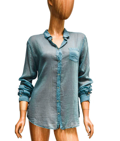 Giada Forte Clothing Small Semi Sheer Long Sleeve Button Down