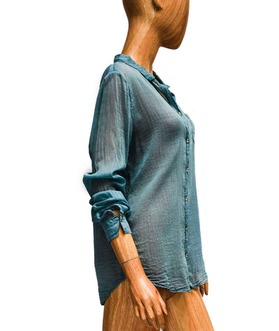 Giada Forte Clothing Small Semi Sheer Long Sleeve Button Down