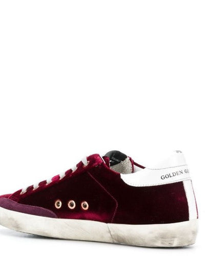 Golden Goose Shoes Medium | 8 "Superstar" Burgundy Velvet Sneakers