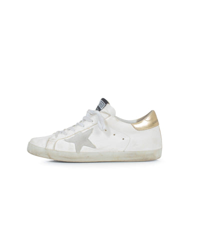 Golden Goose Shoes Medium | US 9 White and Gold Superstar Sneakers