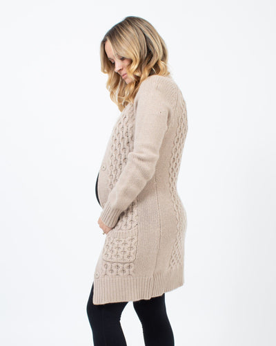 Graham & Spencer Clothing Medium Cashmere Cable Knit Cardigan