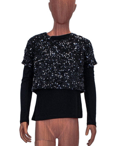 GRYPHON Clothing XS Long Sleeve Top with Sequin Shell