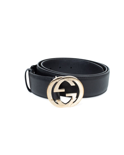 Gucci Accessories Medium Black Leather Interlocking GG Belt