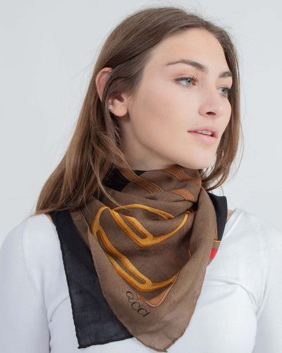 Gucci Accessories One Size Printed Square Scarf