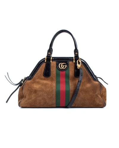 Gucci Bags One Size "RE(BELLE)" Medium Suede Satchel