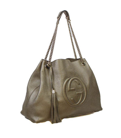 Gucci Bags One Size "Soho" Large Gold Pebbled Leather Bag