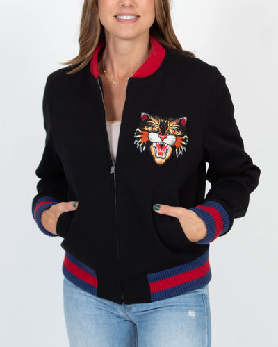 Gucci Clothing Medium "Angry Cat Wool Varsity" Unisex Jacket