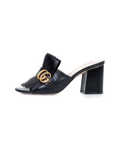 Gucci Shoes Medium | US 8 "Marmont" Fringe Slide Heeled Mules