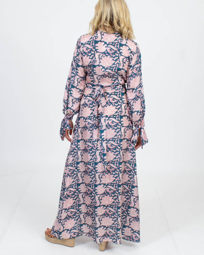 HANNAH Artwear Clothing Small "Luna" Silk Maxi Wrap Dress