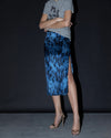 Hark + Hammer Clothing XS "Blue Kitty Stretch" Midi Skirt