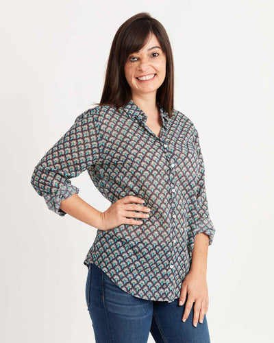 Hartford Clothing Large | US 10 Printed Button Down