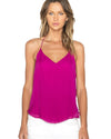 Haute Hippie Clothing Large Spaghetti Strap Silk "V-Neck Halter" Top