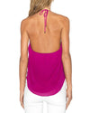 Haute Hippie Clothing Large Spaghetti Strap Silk "V-Neck Halter" Top