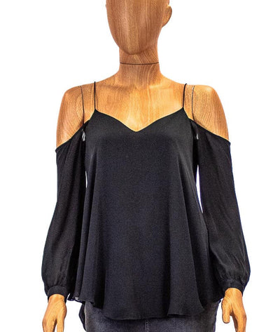 Haute Hippie Clothing XS Black Open Shoulder Blouse