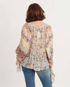 Hemant & Nandita Clothing Medium Sheer Printed Peasant Top