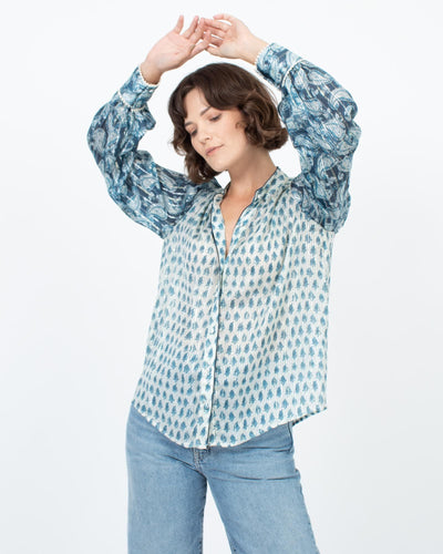 Hemant & Nandita Clothing Small Metallic Striped Button Down