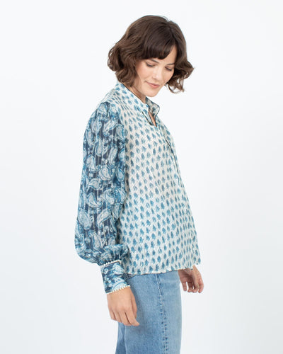 Hemant & Nandita Clothing Small Metallic Striped Button Down