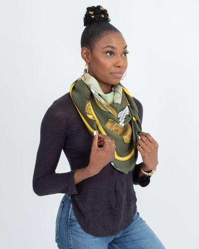 Hermès Accessories One Size Printed Square Scarf